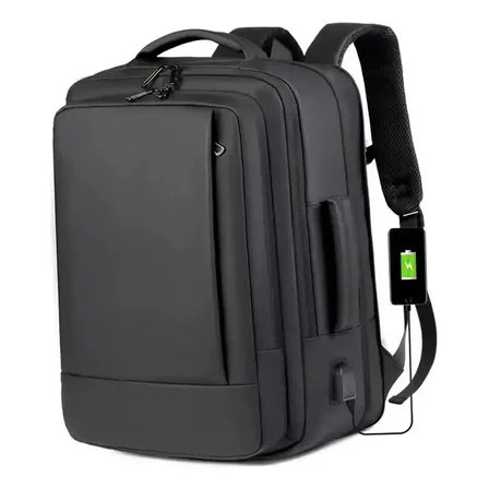 Mochila jiesipote-9242 À Prova D'água Reforçada Expansível Cor Preto