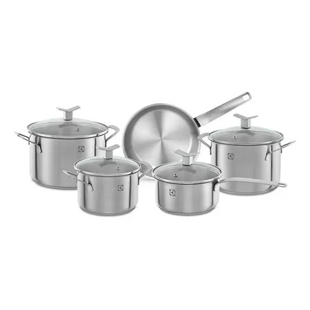 Electrolux Jogo de Panelas em Inox com 5 Peças Design com Fundo Triplo