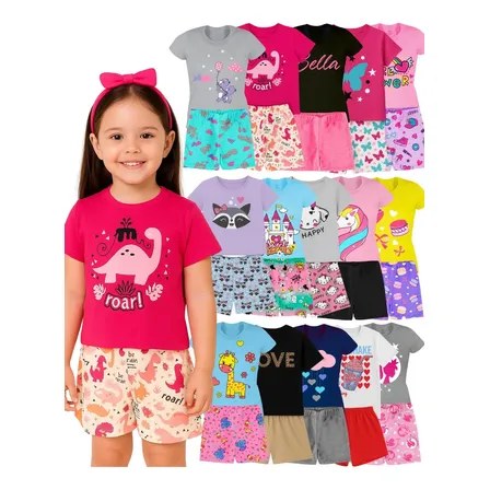 10 Peças Kit Infantil Menina 5 Conjuntos Infantil Feminino