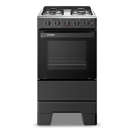 Fogão a Gás Mesa Inox e Forno 50L Limpa Fácil Esmaltec IDEAL POP F4ISP Cor Preto 4 bocas
