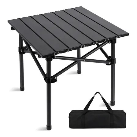 Mesa Dobrável Portátil Alumínio Camping Praia Churrasco Preto