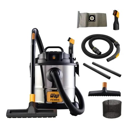 Aspirador Pó e Água WAP GTW Inox 20 com Soprador 1600W 160Mbar 20 Litros