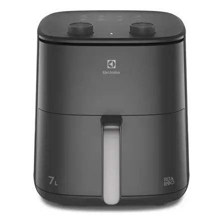 Air Fryer Forno Electrolux 7L 1700W Digital Grade removível dupla camada Antiaderente 8 Receitas Programadas Aviso Sonoro Fritadeira Elétrica sem Óleo sistema de segurança automático EAF71 Cinza