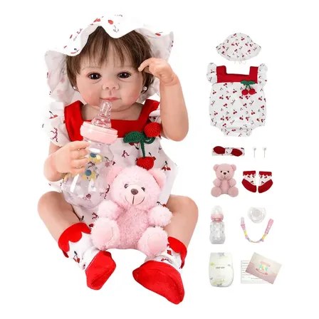 Boneca Bebê Reborn Pintada Realista Menina 48cm De Silicone