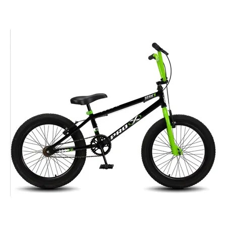 Bicicleta Bmx Aro 20 Pro-x Série 1 Aro Aero Freio V-brake Cor Preto/verde Tamanho Do Quadro 20
