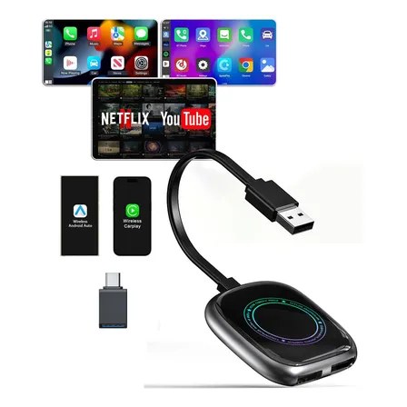 Carplay Android Auto Sem Fio Youtube Netflix Videos 4x1 4gb 4gb 32ram 4x1 Hdmi Dual-wifi Processador A53