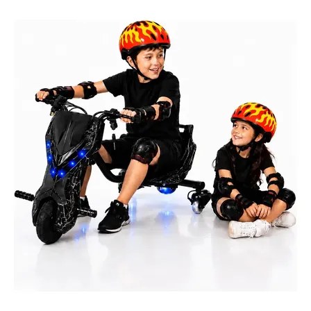 Patinete Elétrico Triciclo Drift Infantil 36v 350w 100kg Led Preto