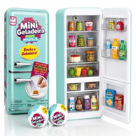 Mini Geladeira Brinquedo Infantil Epsilon Azul-turquesa