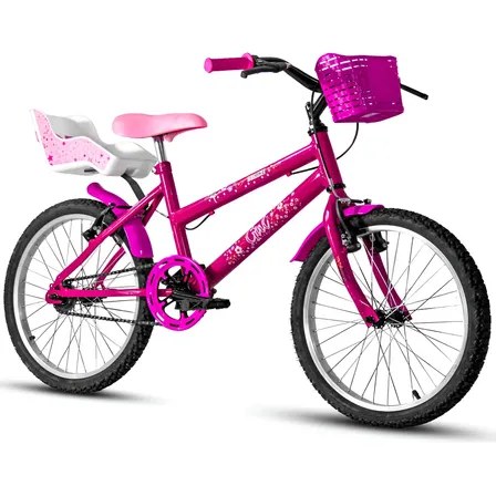 Bicicleta 20 Feminina Infantil 5 A 10 Anos Cadeirinha Boneca