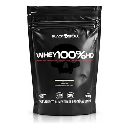 Proteína Black Skull Whey 100% HD em pó sabor Baunilha x 900g