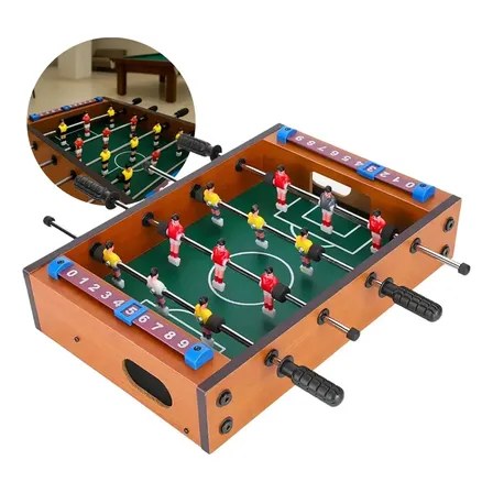 Brinquedo Infantil Mini Mesa De Pebolim Em Madeira Verde-escuro