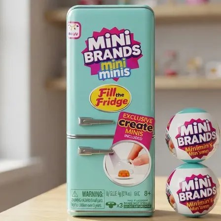 Mini Geladeira Infantil + 2 Bolas Surpresa - Brinquedo Azul-celeste