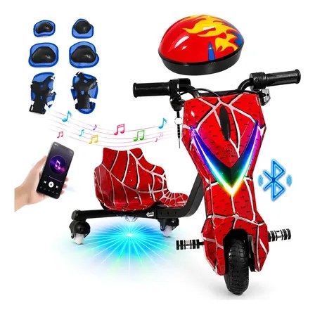 Triciclo Elétrico Infantil Drift 36v Motor Led Rgb Bluetooth Vermelho