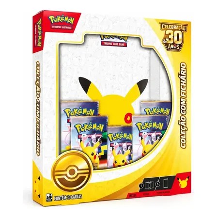 Box Celebrações Coleção Com Fichário Pokémon 30 Anos Fichario Portugues