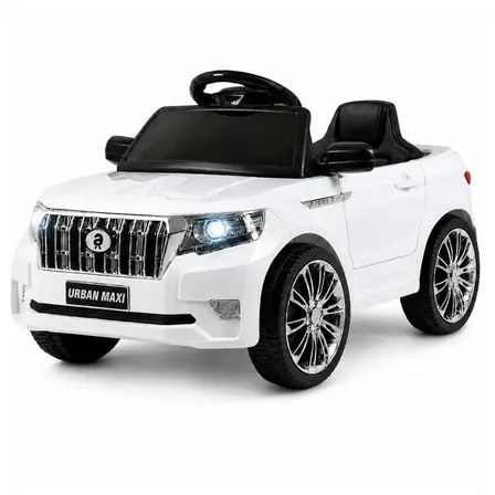 Carro Elétrico Infantil Controle Remoto Bateria 6v Marcha Frente/Ré Bluetooth Som Luz Urban Maxi Toys - BRANCO