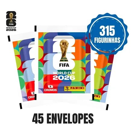 Kit 45 Pacotes Figurinhas Copa Do Mundo 2026 315 Figurinhas World Cup 2026