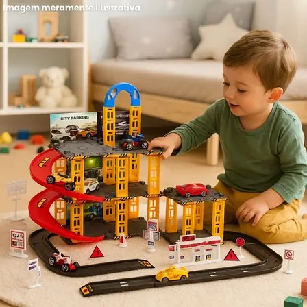 Pista De Carrinhos Brinquedo Infantil Corrida Lava Rápido Colorido