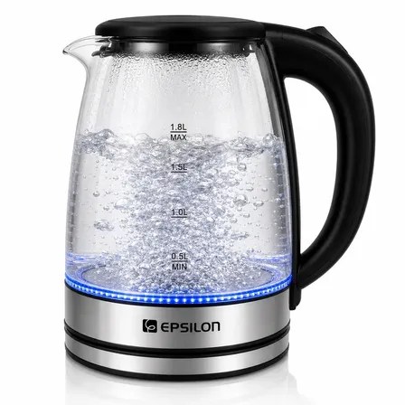 Chaleira eletrica vidro Epsilon Eps-2906 esquentar agua leite 1,8L jarra