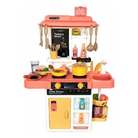Cozinha De Brinquedo Infantil Com Acessórios Sai Água E Som Rosa