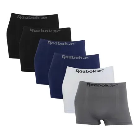 Kit 6 Cuecas Boxer Reebok Classic Microfibra Sem Costura