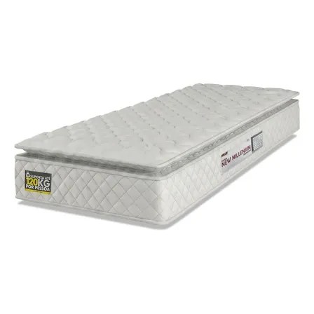 Colchão Solteiro Espuma D33 Pillow Top New Millenium Branco